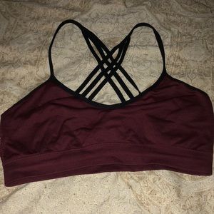 Maroon sports bra
